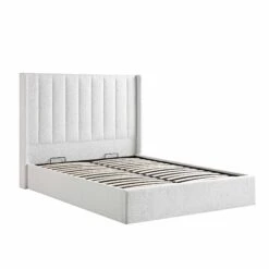 Wilton White Boucle Ottoman Storage Bed -Daals Shop JAH 017 ECRU BOU WB2