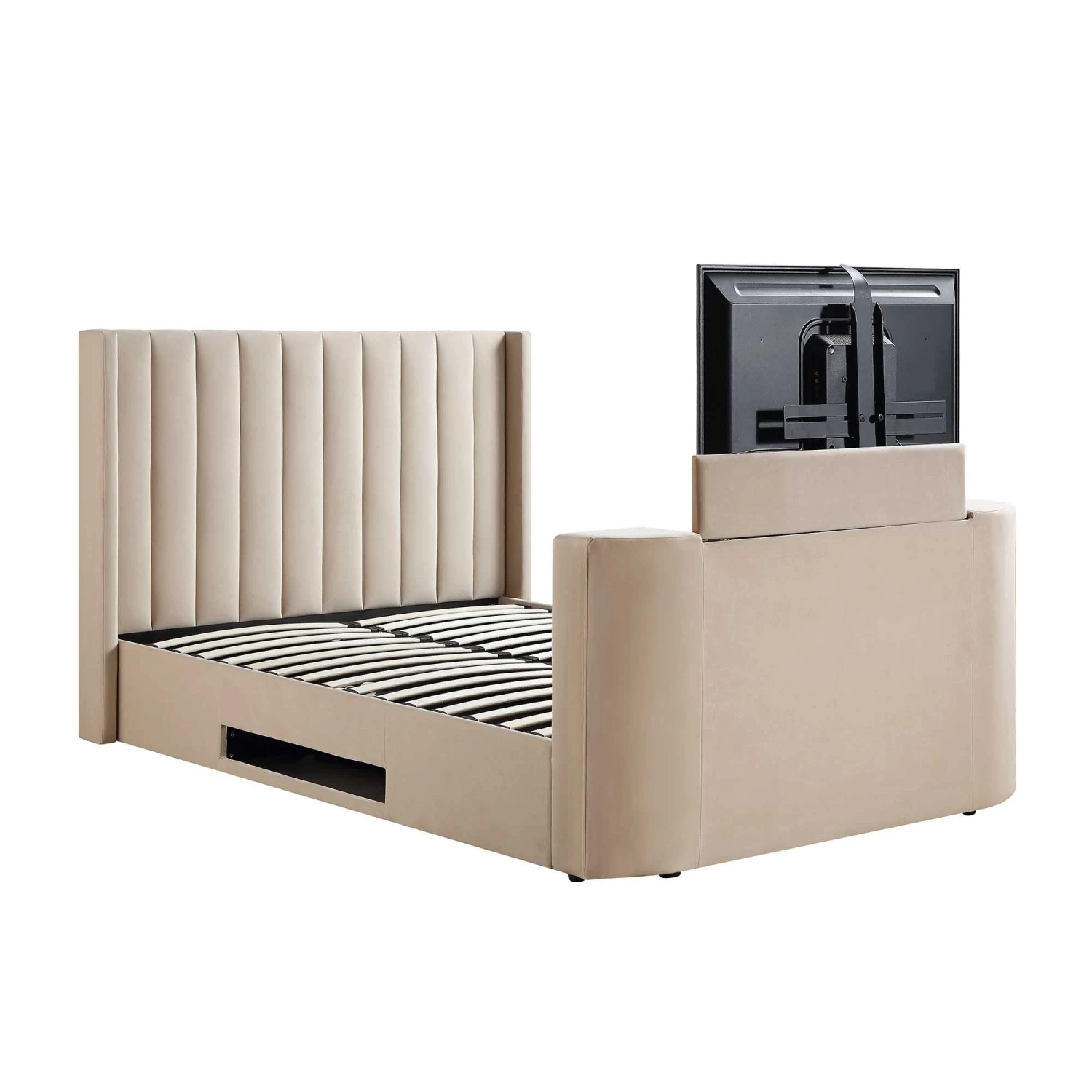 Wilton Champagne Velvet Ottoman TV Bed 8 Wilton Champagne Velvet Ottoman TV Bed - Image 6