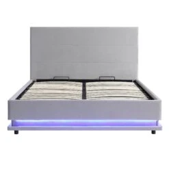 Buxton End Opening Ottoman Storage Bed Frame With Multi-colour LED Light Strip (Light Grey Velvet) 18 Buxton End Opening Ottoman Storage Bed Frame With Multi-colour LED Light Strip (Light Grey Velvet) -Daals Shop JAH 04 LIGHTGREYVEL WB1
