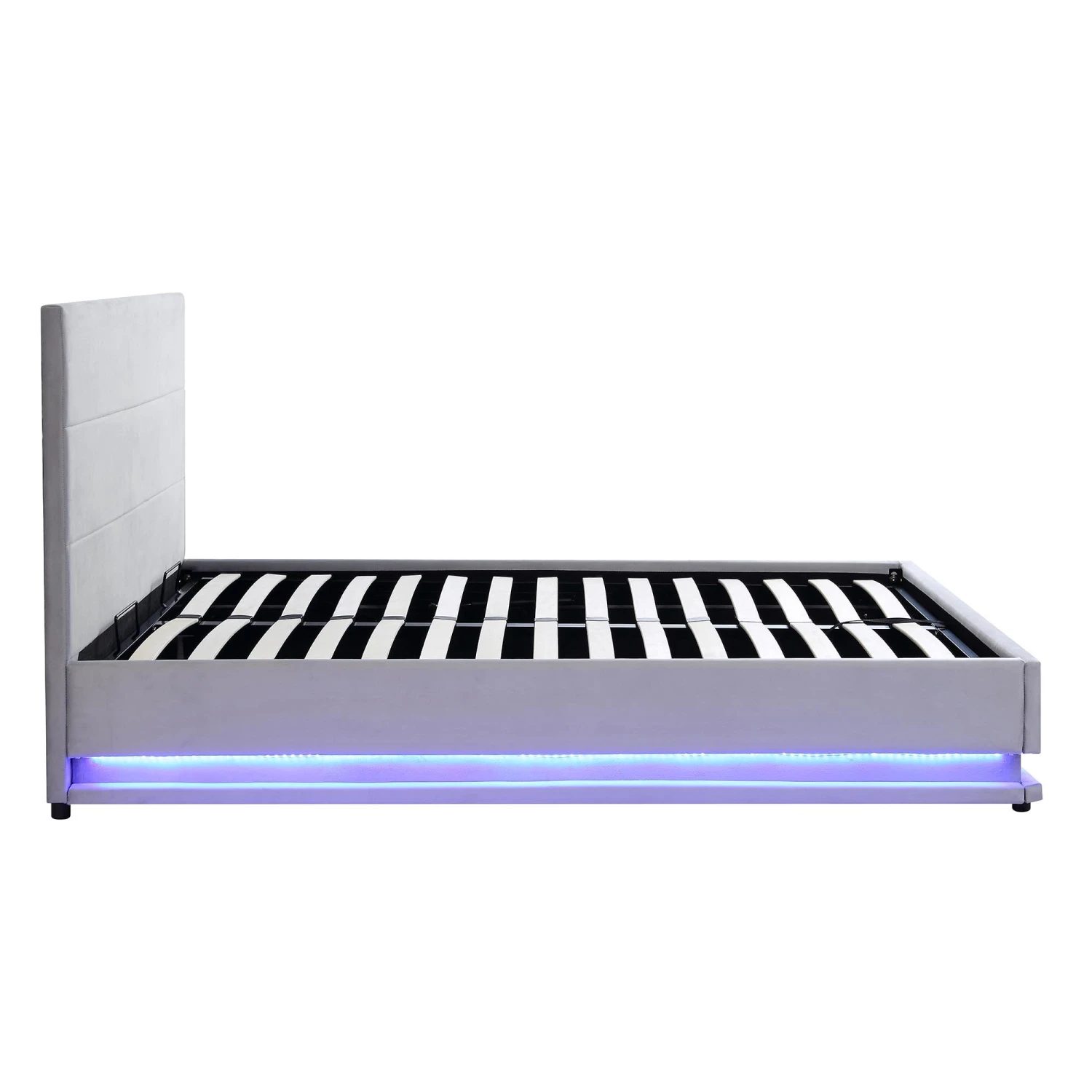Buxton End Opening Ottoman Storage Bed Frame With Multi-colour LED Light Strip (Light Grey Velvet) 10 Buxton End Opening Ottoman Storage Bed Frame With Multi-colour LED Light Strip (Light Grey Velvet) - Image 8