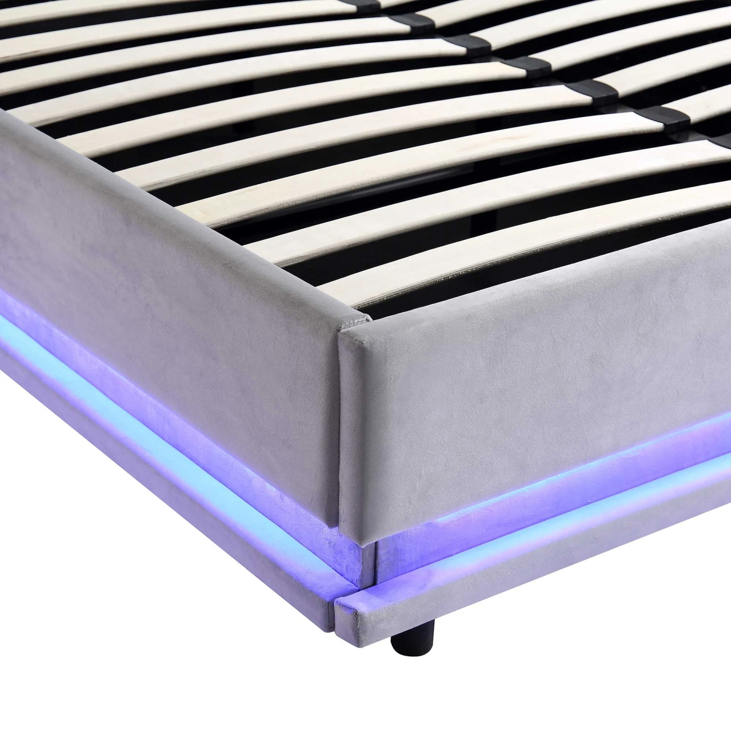 Buxton End Opening Ottoman Storage Bed Frame With Multi-colour LED Light Strip (Light Grey Velvet) 12 Buxton End Opening Ottoman Storage Bed Frame With Multi-colour LED Light Strip (Light Grey Velvet) - Image 10