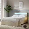Pimlico End Opening Ottoman Storage Bed Frame With Muti-colour LED Headboard (Beige Fabric) -Daals Shop JAH 05 BEIGEFAB main1