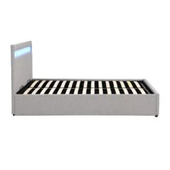 Pimlico End Opening Ottoman Storage Bed Frame With Muti-colour LED Headboard (Grey Fabric) -Daals Shop JAH 05 GREYFAB 4