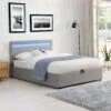 Pimlico End Opening Ottoman Storage Bed Frame With Muti-colour LED Headboard (Grey Fabric) -Daals Shop JAH 05 GREYFAB main