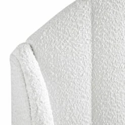 Eleanor White Boucle Upholstered Bed Frame With Domed Headboard -Daals Shop JAH 08 ECRU BOU detail2