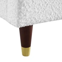 Eleanor White Boucle Upholstered Bed Frame With Domed Headboard -Daals Shop JAH 08 ECRU BOU detail4