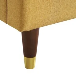 Eleanor Sunflower Yellow Fabric Upholstered Bed Frame With Domed Headboard -Daals Shop JAH 08 SUN FAB detail3