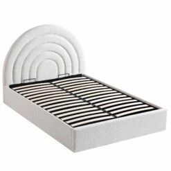 Archer White Boucle Ottoman Storage Bed -Daals Shop JAH 09 ECRUBOUCLE WB3