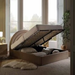 Archer Mink Velvet Ottoman Storage Bed -Daals Shop JAH 09 MINKVEL scene1