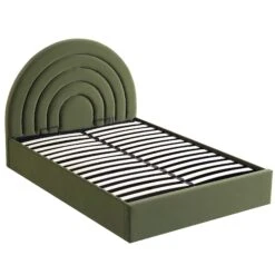 Archer Moss Green Velvet Ottoman Storage Bed -Daals Shop JAH 09 MOSSGREEN WB3