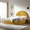 Archer Mustard Yellow Velvet Ottoman Storage Bed -Daals Shop JAH 09 MUSTVEL main