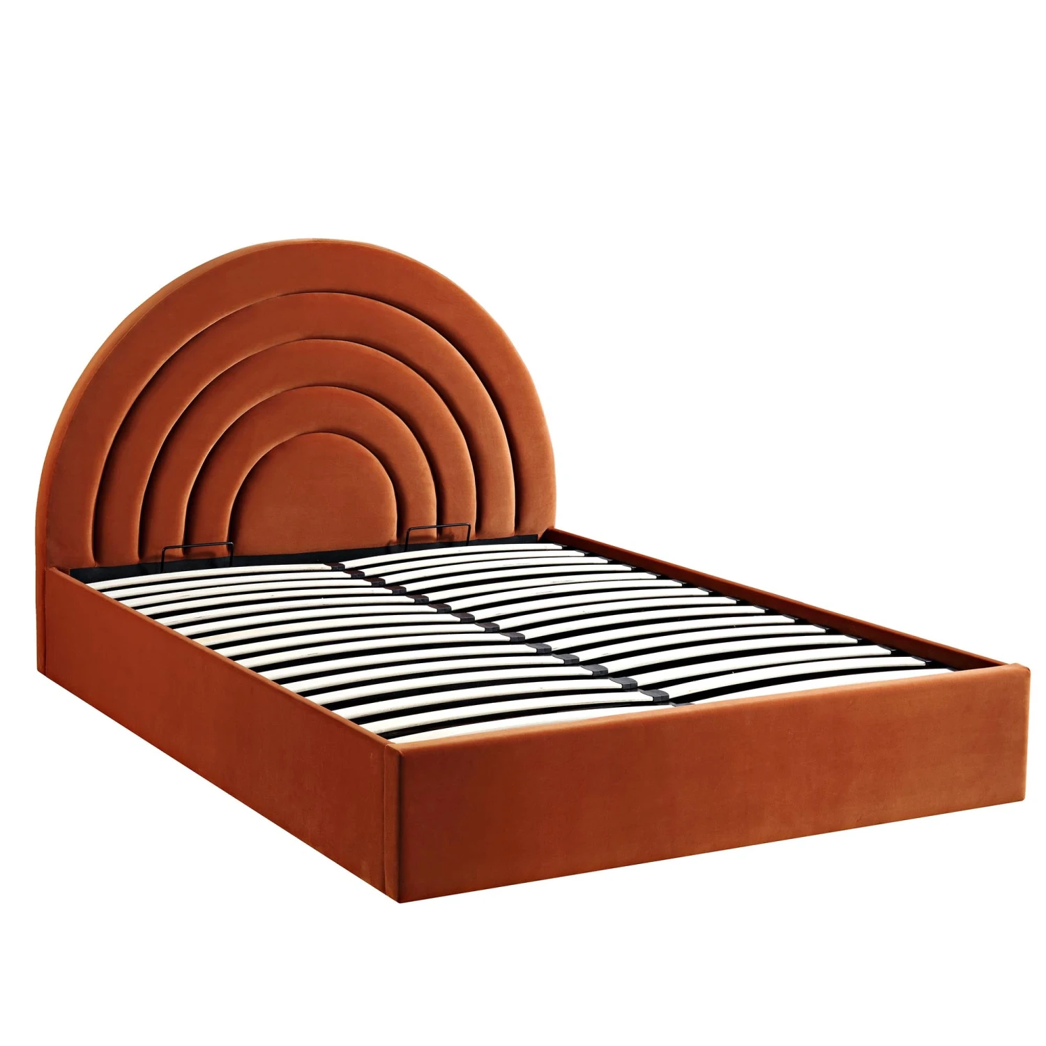Archer Rust Velvet Ottoman Storage Bed 8 Archer Rust Velvet Ottoman Storage Bed - Image 6