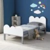 Hedwig Wooden Cloud Headboard Kid's Single Bed -Daals Shop JIN 018 WHITE main