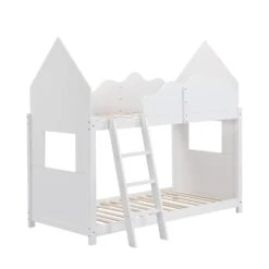 Newton White Solid Wood Kid's Treehouse Bunk Bed -Daals Shop JIN 019 WHITE 3