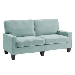 Sherbrook Large 2-Seater Mint Brushed Fabric Sofa With Contrasting Piping -Daals Shop LVSF 02 MINT 3ST WB2