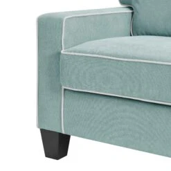 Sherbrook Large 2-Seater Mint Brushed Fabric Sofa With Contrasting Piping -Daals Shop LVSF 02 MINT 3ST detail2