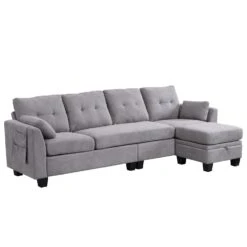 Brunswick Large 4-Seater Storage Chaise Sofa In Light Grey 27 Brunswick Large 4-Seater Storage Chaise Sofa In Light Grey -Daals Shop LVSF 03 LIGHTGREY WB5