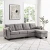 Brunswick Large 4-Seater Storage Chaise Sofa In Light Grey -Daals Shop LVSF 03 LIGHTGREY main