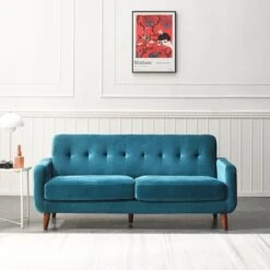 Clarence Sofa Range In Teal Blue Velvet -Daals Shop LVSF 06 BLUEVEL 3ST 1 7d1853b4 f52d 4b28 9005 9339fea21e33