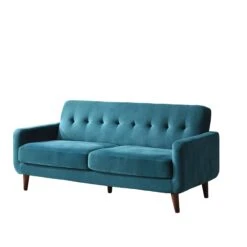Clarence Sofa Range In Teal Blue Velvet -Daals Shop LVSF 06 BLUEVEL 3ST whitback 726f2bfc 28d9 4877 a147 a147fa075ea3