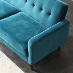 Clarence Sofa Range In Teal Blue Velvet -Daals Shop LVSF 06 BLUEVEL detail3 ad67af7b bc2d 4bc6 a6cf d0a3623c05eb