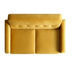 Clarence 2-Seater Sofa In Mustard Yellow Velvet -Daals Shop LVSF 06 MUSTARDVEL 2ST WB3