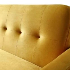 Clarence 3-Seater Sofa In Mustard Yellow Velvet -Daals Shop LVSF 06 MUSTARDVEL 3ST detail2