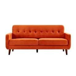 Clarence Sofa Range In Burnt Orange Velvet -Daals Shop LVSF 06 ORANGE 3ST 3 compressed