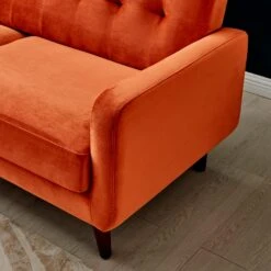 Clarence Sofa Range In Burnt Orange Velvet -Daals Shop LVSF 06 ORANGE detail1