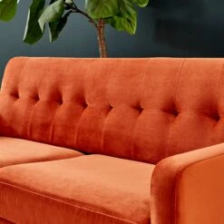 Clarence Sofa Range In Burnt Orange Velvet -Daals Shop LVSF 06 ORANGE detail2