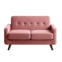 Clarence 2-Seater Sofa In Blush Pink Velvet 16 Clarence 2-Seater Sofa In Blush Pink Velvet -Daals Shop LVSF 06 PINKVEL 2ST WB1