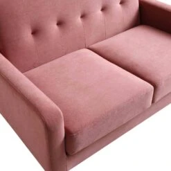 Clarence 2-Seater Sofa In Blush Pink Velvet 22 Clarence 2-Seater Sofa In Blush Pink Velvet -Daals Shop LVSF 06 PINKVEL 2ST detail1