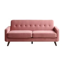 Clarence 3-Seater Sofa In Blush Pink Velvet -Daals Shop LVSF 06 PINKVEL 3ST WB1