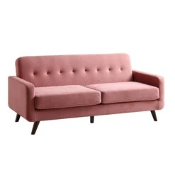 Clarence 3-Seater Sofa In Blush Pink Velvet -Daals Shop LVSF 06 PINKVEL 3ST WB2