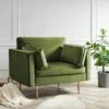 Pelham Moss Green Velvet Fabric Armchair -Daals Shop LVSF 386 GREENVEL 1ST main