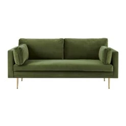 Pelham Moss Green Velvet Fabric Sofa -Daals Shop LVSF 386 GREENVEL 3ST 2