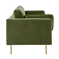 Pelham Moss Green Velvet Fabric Sofa -Daals Shop LVSF 386 GREENVEL 3ST 4