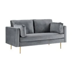 Pelham Grey Velvet Fabric Sofa 22 Pelham Grey Velvet Fabric Sofa -Daals Shop LVSF 386 GREYVEL 2ST 3