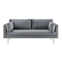Pelham Grey Velvet Fabric Sofa 29 Pelham Grey Velvet Fabric Sofa -Daals Shop LVSF 386 GREYVEL 3ST 2