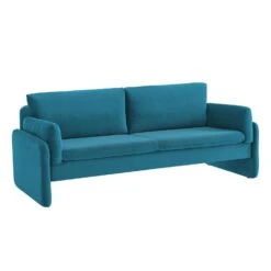 Clapham 3-Seater Sea Blue Velvet Fabric Sofa -Daals Shop LVSF 89 BLUEVEL 3ST WB2