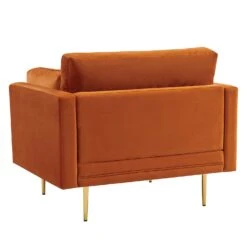 Pelham Orange Velvet Fabric Armchair 13 Pelham Orange Velvet Fabric Armchair -Daals Shop LVSF 89 ORANGEVEL 1ST WB3
