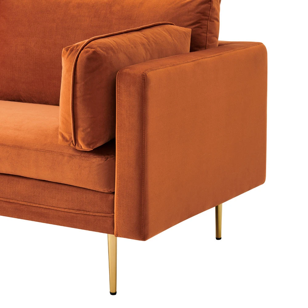 Pelham Orange Velvet Fabric Armchair 9 Pelham Orange Velvet Fabric Armchair - Image 7