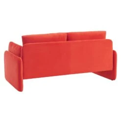 Clapham 2-Seater Flaming Orange Velvet Fabric Sofa -Daals Shop LVSF 89 ORANGEVEL 2ST WB3