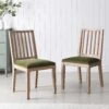 Hemingford Set Of 2 Moss Green Velvet Bobbin Spindle Dining Chair -Daals Shop LW DCH 511 GREENVEL 2P main