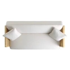 Pienza Cane Sofa Bed, Beige Woven Fabric With Natural Frame 28 Pienza Cane Sofa Bed, Beige Woven Fabric With Natural Frame -Daals Shop LWSF 760 BEIGEFAB NAT WB5