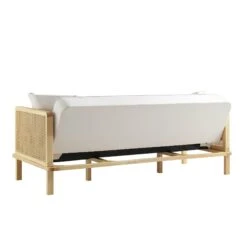 Pienza Cane Sofa Bed, Beige Woven Fabric With Natural Frame 29 Pienza Cane Sofa Bed, Beige Woven Fabric With Natural Frame -Daals Shop LWSF 760 BEIGEFAB NAT WB6