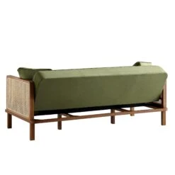 Pienza Cane Sofa Bed, Moss Green Velvet With Walnut Frame 28 Pienza Cane Sofa Bed, Moss Green Velvet With Walnut Frame -Daals Shop LWSF 760 GREENVEL WALN WB6