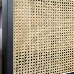 Pienza Cane Sofa Bed, Taupe Velvet With Black Frame -Daals Shop LWSF 760 TAUPEVEL BLACK detail3