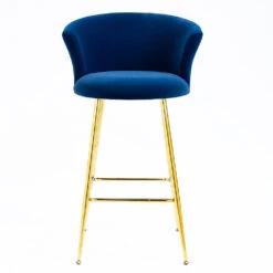 Kylie Set Of 2 Blue Velvet Bar Stools -Daals Shop MB222BLUEVEL P 3