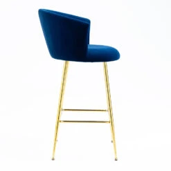 Kylie Set Of 2 Blue Velvet Bar Stools -Daals Shop MB222BLUEVEL P 4